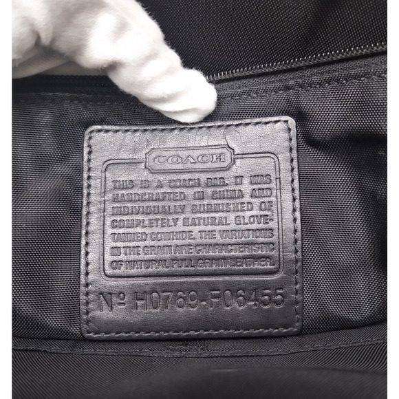 Coach Black Leather Double Pushlock Briefcase Laptop Business Crossbody Bag - Picture 12 of 16